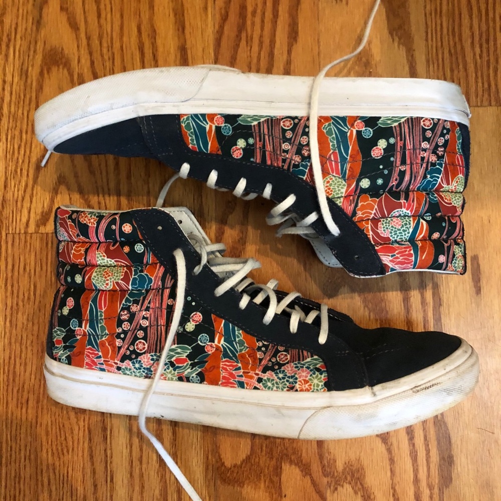 Vans floral high tops size 10